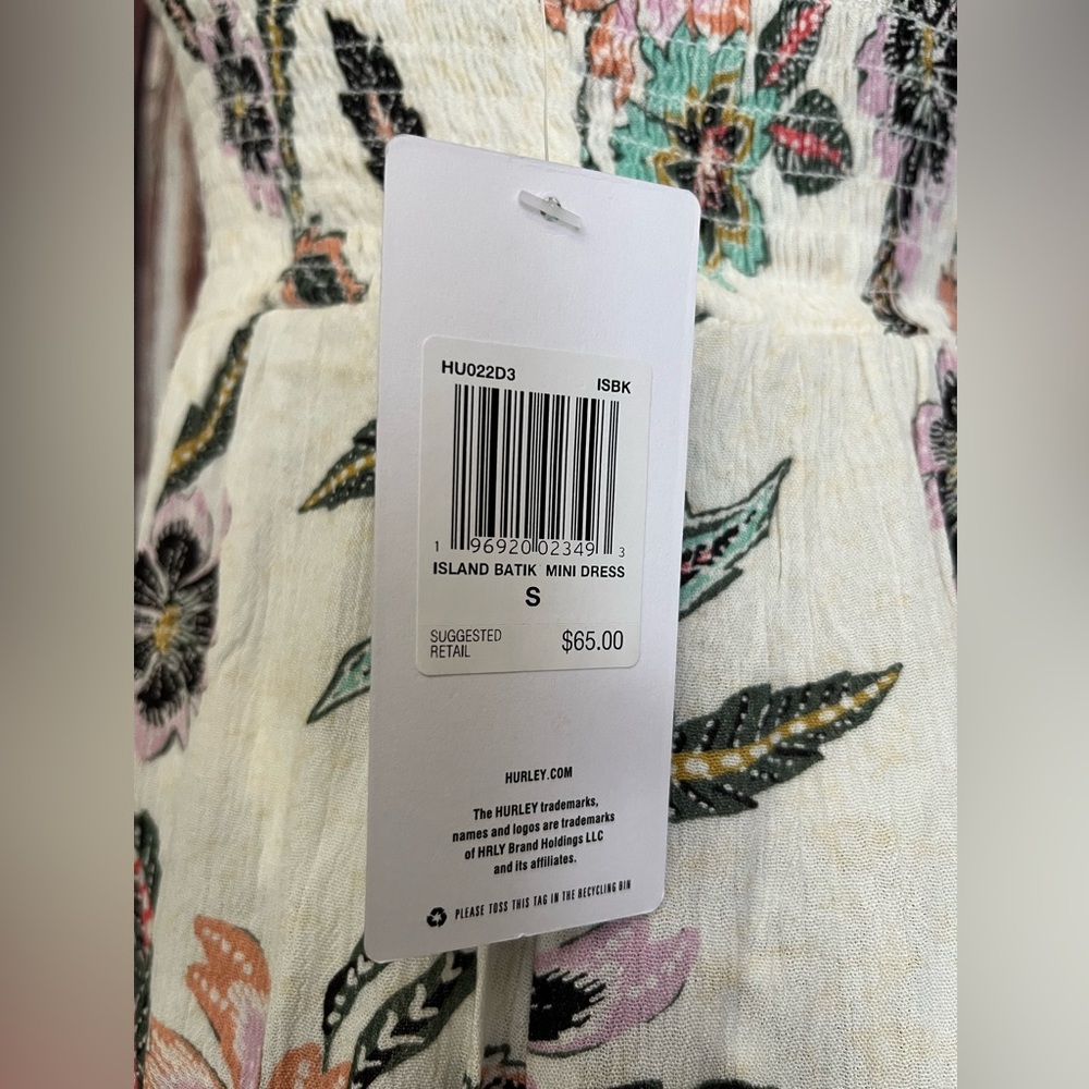 Hurley | NWT Island Batik Floral Mini Dress - Picture 8 of 12